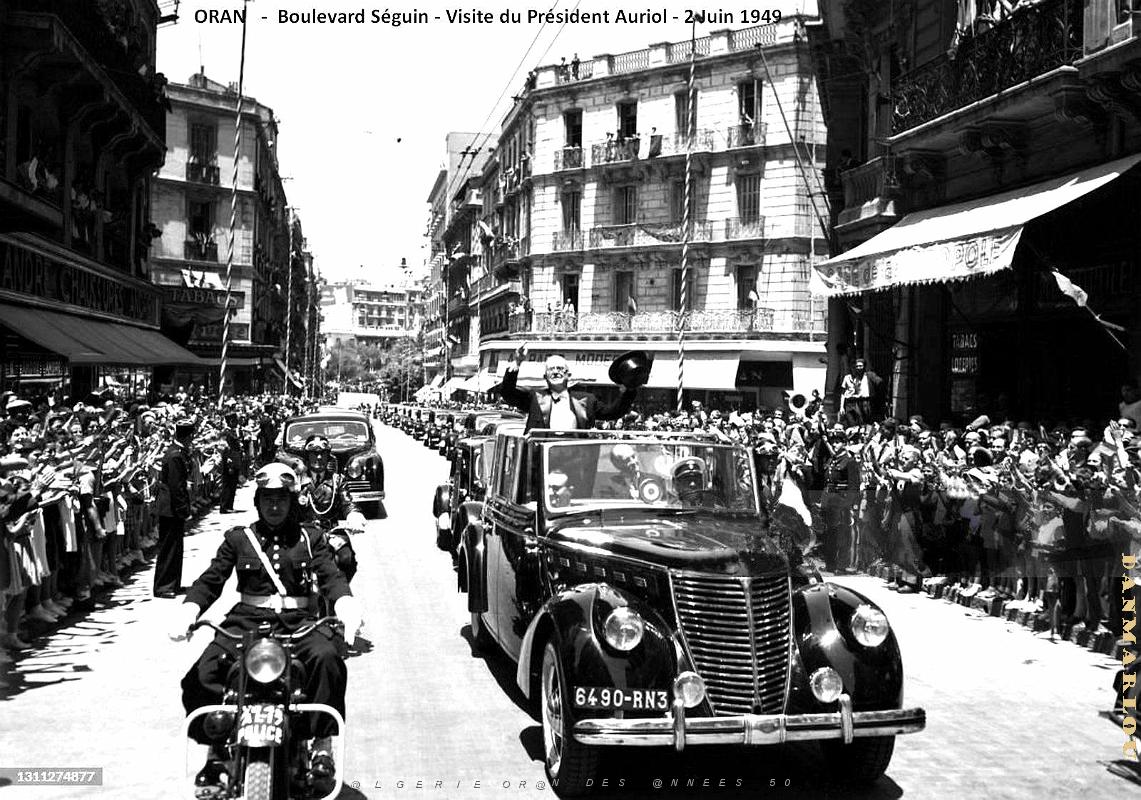 Oran - Boulevard Seguin - Visite du President Auriol - 2 Juin 1949.jpg